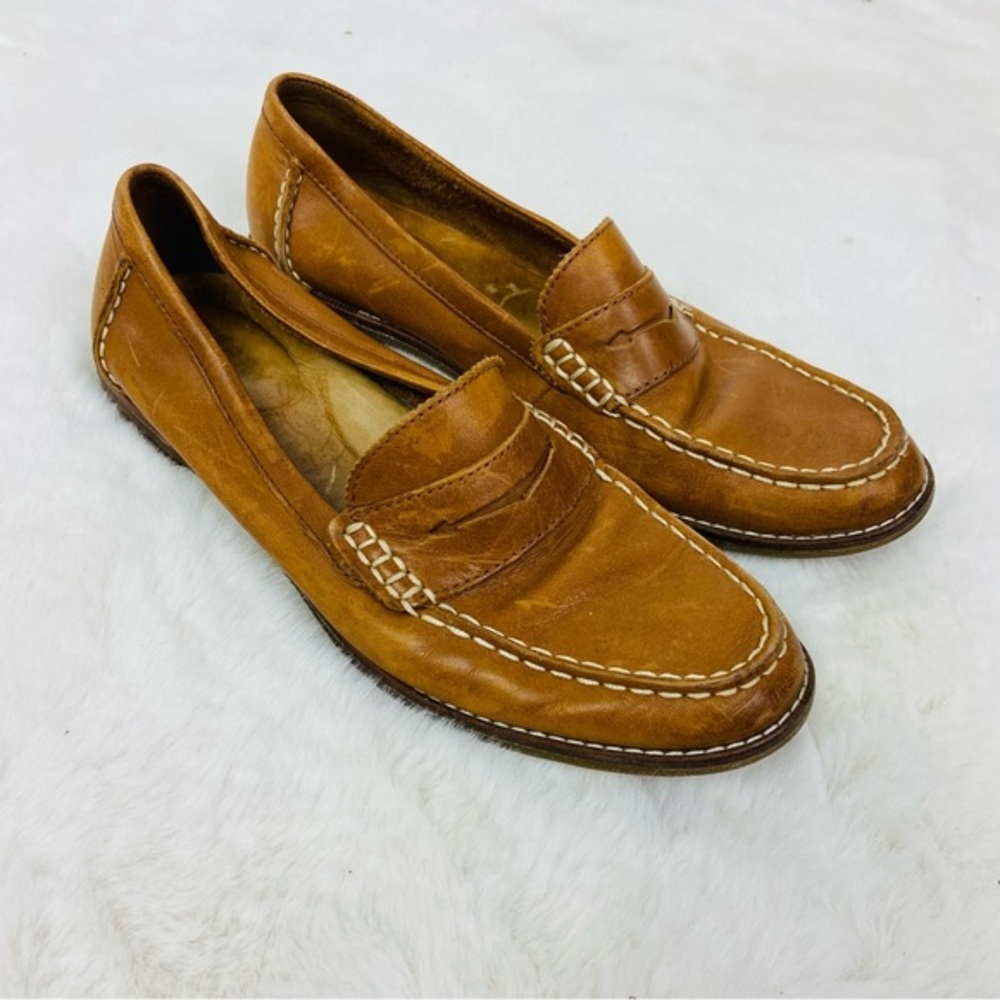 Sperry Tan Leather Slip-On Loafers size 8